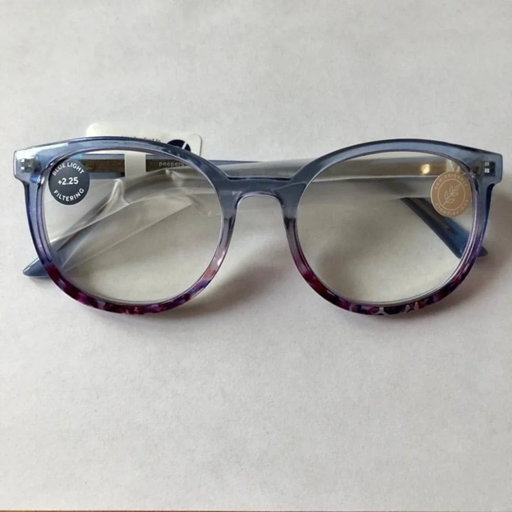New Light Blue Marble PEEPERS BLUE LIGHT FILTERING‎ Readers +2.25